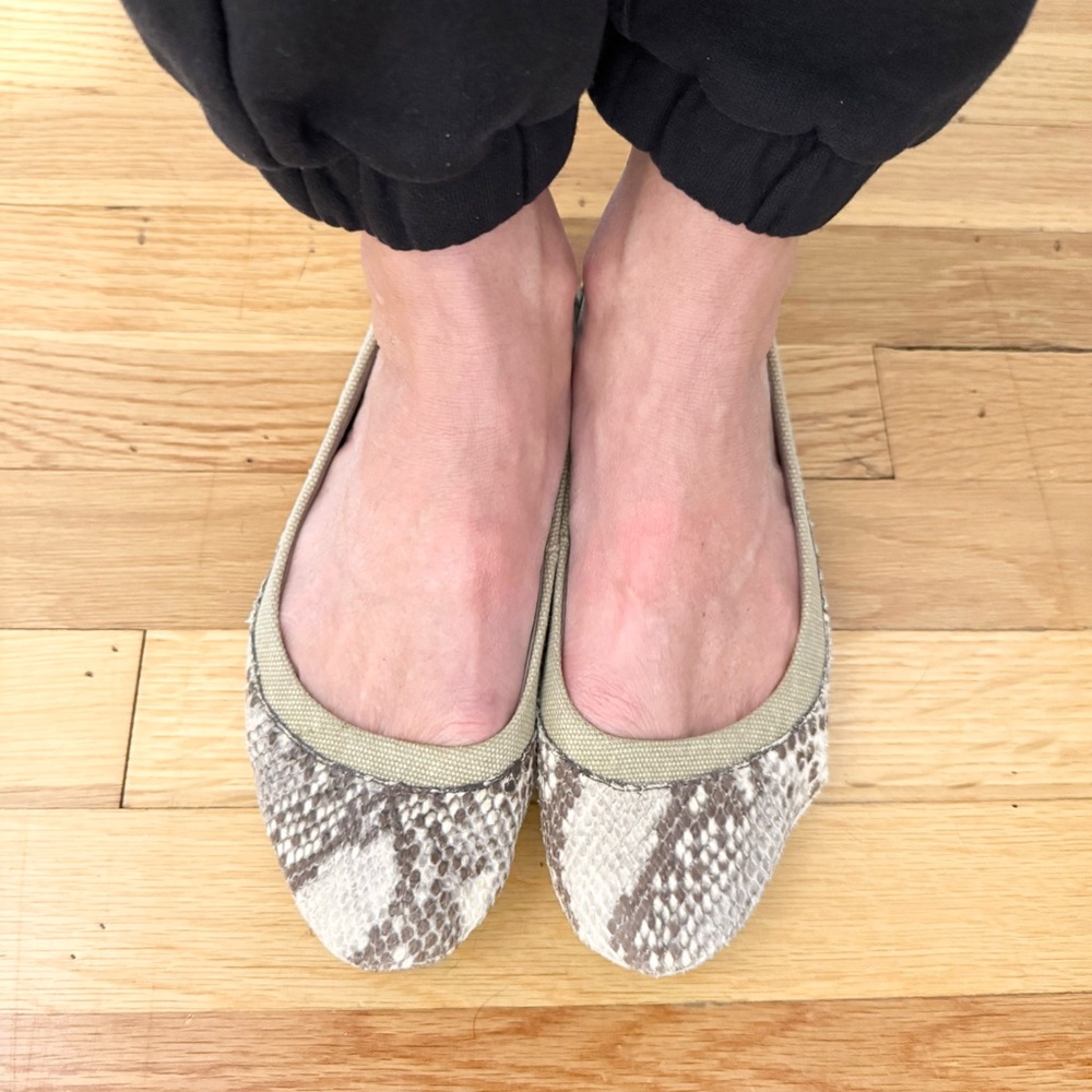 Bacio 61 Snakeskin Print Ballet Flats - Picture 2 of 12